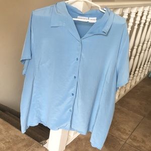 Sky blue Short Sleeve Blouse